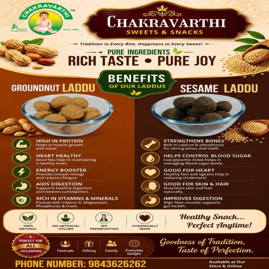 Groundnut Laddu and Sesame Laddu (Combo Pack)